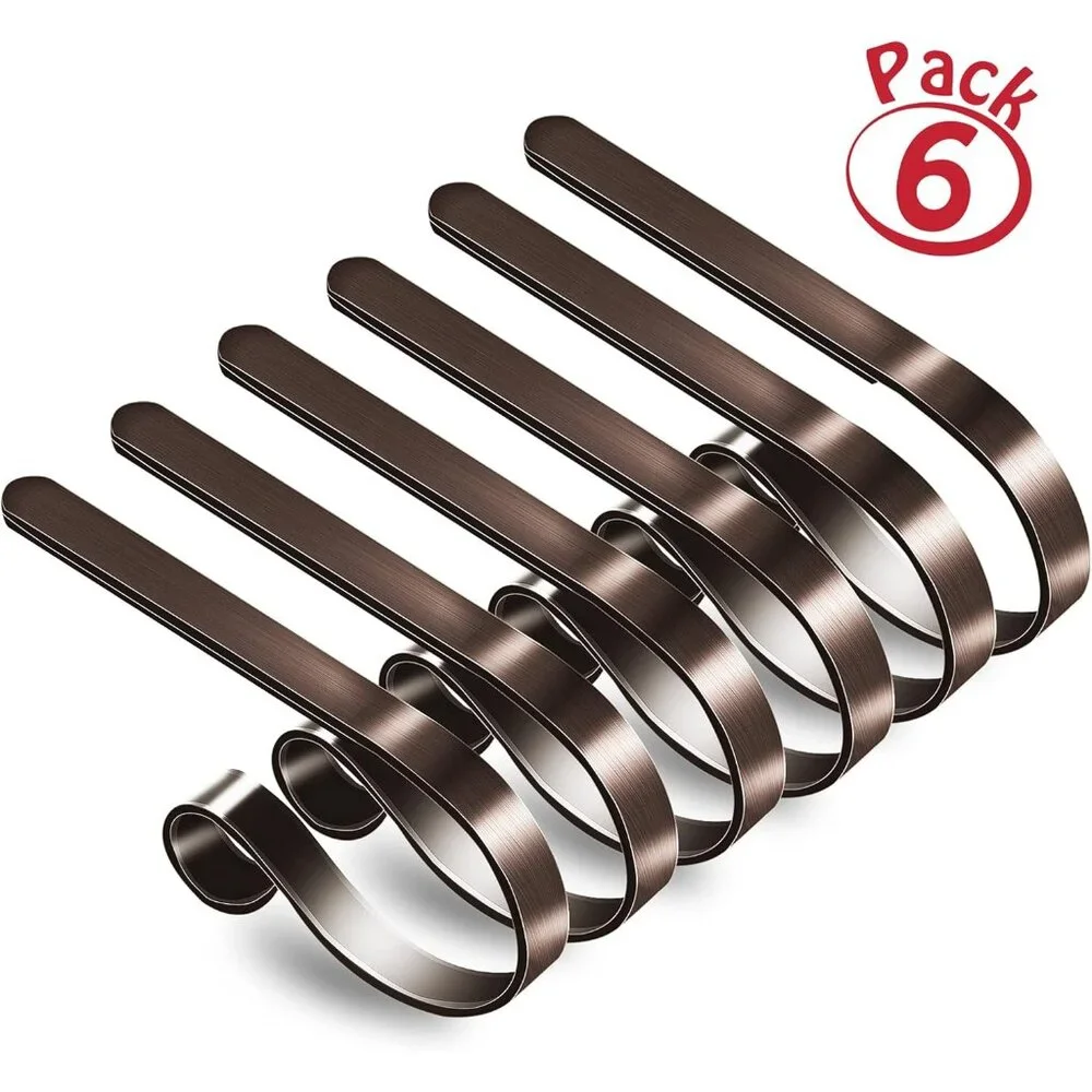 Adjustable Metal Stocking Holders for Mantle - Set of 6, 10 lbs Capacity